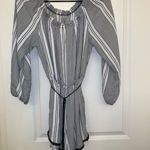 Striped Off-the-Shoulder Romper